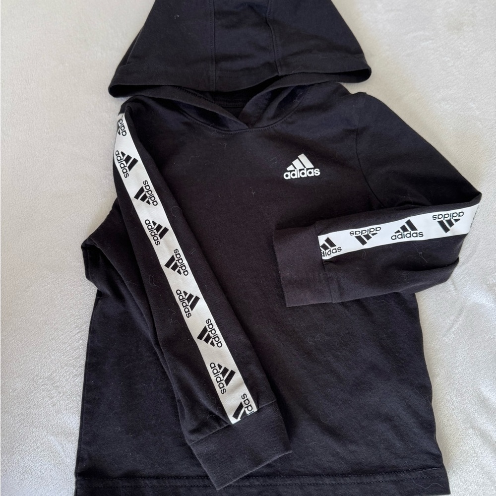 Adidas Black Hoodie with White Logo